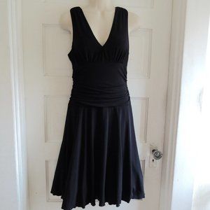 IZ Byer Black Ruched Cocktail Dress Tulle Flounce Underskirt M